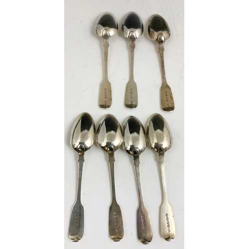 227 - 7 HALLMARKED ELIZABETH EATON LONDON 1856 TABLE SPOONS  292g