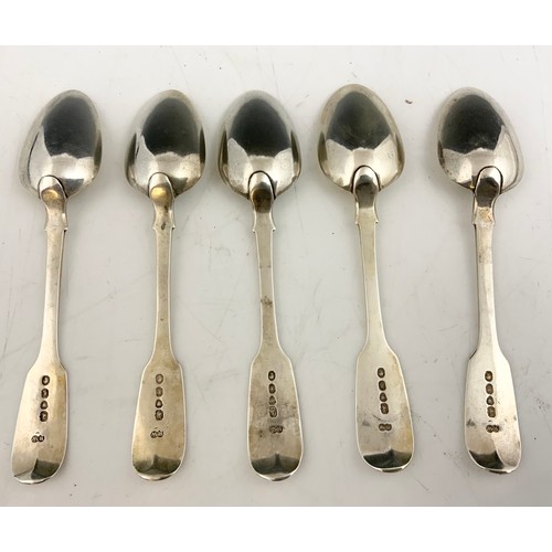 218 - 5 HALLMARKED ROBERT WALIS LONDON 1844 SOUP SPOONS  227g