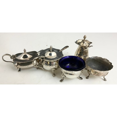 247 - MIXED HALLMARKED SILVER CONDIMENTS 185g