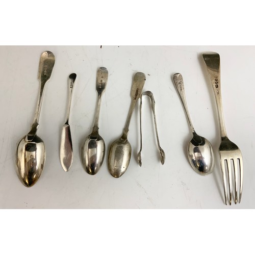 345 - MIXED HALLMARKED SILVER CUTLERY  230g