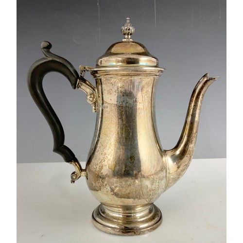 375 - HALLMARKED  SYDNEY HALL & CO SHEFFIELD 1933 SILVER COFFEE POT  443g GROSS