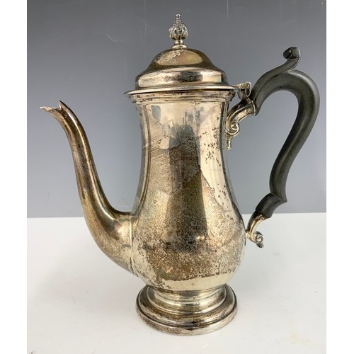 375 - HALLMARKED  SYDNEY HALL & CO SHEFFIELD 1933 SILVER COFFEE POT  443g GROSS