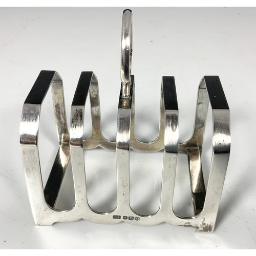 312 - SILVER TOAST RACK AND SILVER RECTANGULAR TRAY, APPROX. 195g