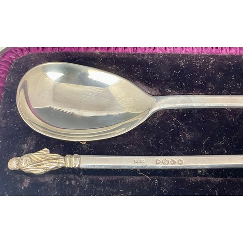 230 - PR. LARGE SILVER APOSTLE SPOONS IN FITTED PRESENTATION CASE, JOSIAH WILLIAMS & CO. LONDON 1887, APPR... 