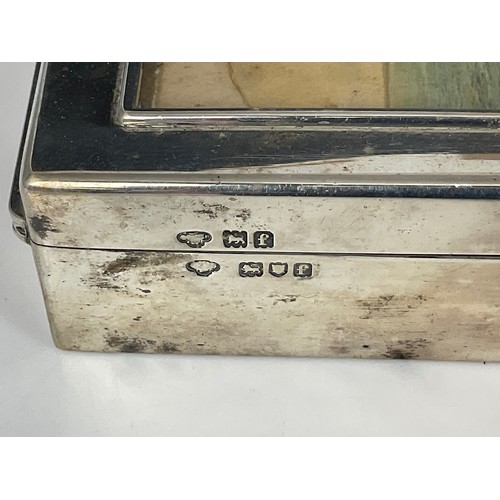 295 - SILVER CIGARETTE BOX WITH HINGED COVER