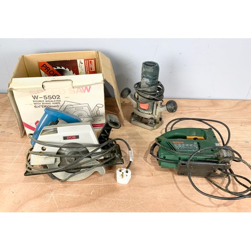 483 - RYOBI CIRCULAR SAW, BLACK & DECKER ROUTER AND A BOSCH JIGSAW