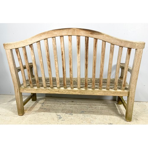 507 - GOOD QUALITY  TEAK SLATTED GARDEN BENCH  STUART GARDEN ARCHITURE  154cm LONG