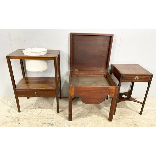 638 - 3  MAHOGANY WASH STANDS / COMMODES