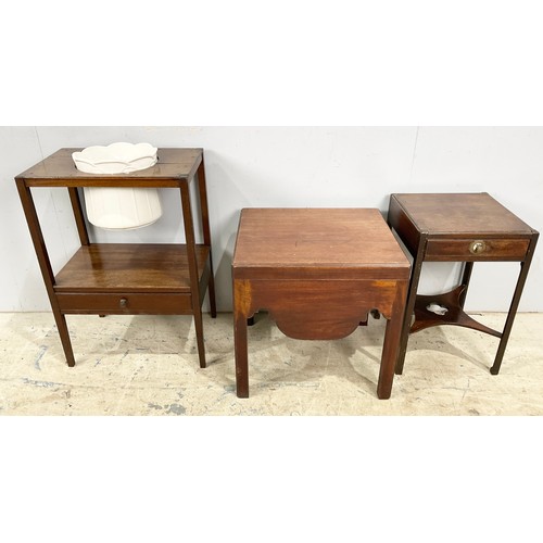 638 - 3  MAHOGANY WASH STANDS / COMMODES