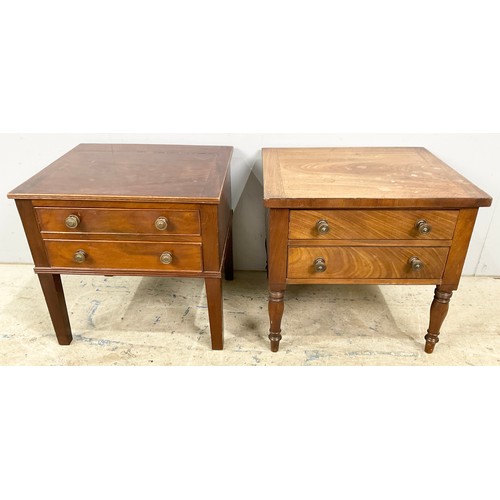 635 - TWO  MAHOGANY LOW CHEST OF 2 DRAWERS  46CM TALL