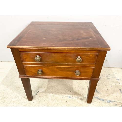 635 - TWO  MAHOGANY LOW CHEST OF 2 DRAWERS  46CM TALL