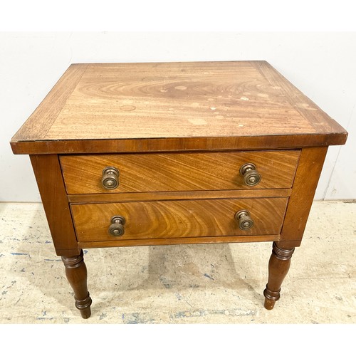 635 - TWO  MAHOGANY LOW CHEST OF 2 DRAWERS  46CM TALL