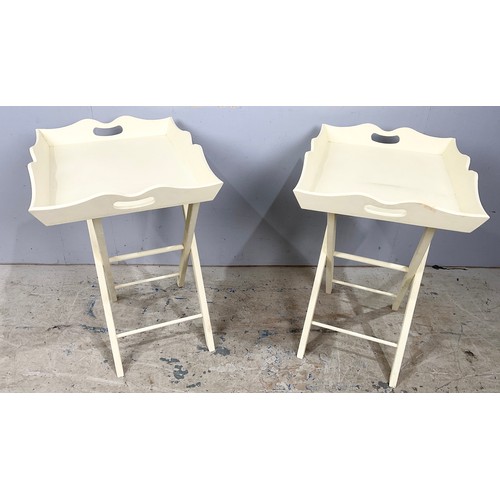 551 - A PAIR OF MODERN BUTLERS TRAYS ON STANDS