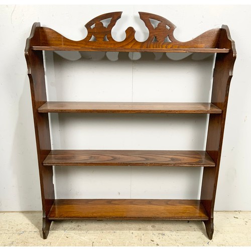 569 - OAK BOOKSHELVES. WIDTH 82cm