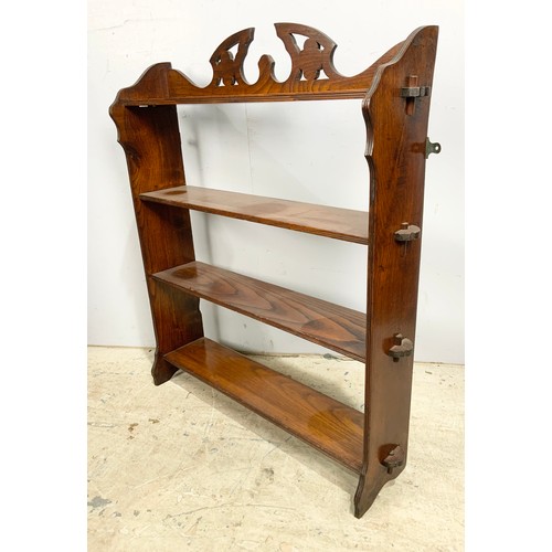 569 - OAK BOOKSHELVES. WIDTH 82cm