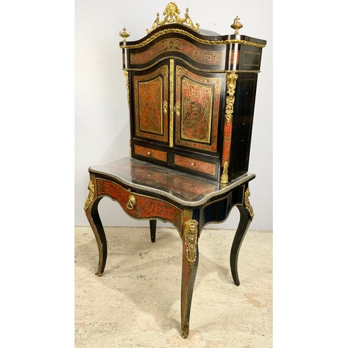 518 - BOULLE WORK LADIES BONHEUR DU JOUR WIDTH 85 cm , 164cm TALL