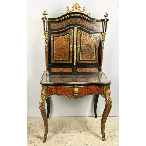 518 - BOULLE WORK LADIES BONHEUR DU JOUR WIDTH 85 cm , 164cm TALL