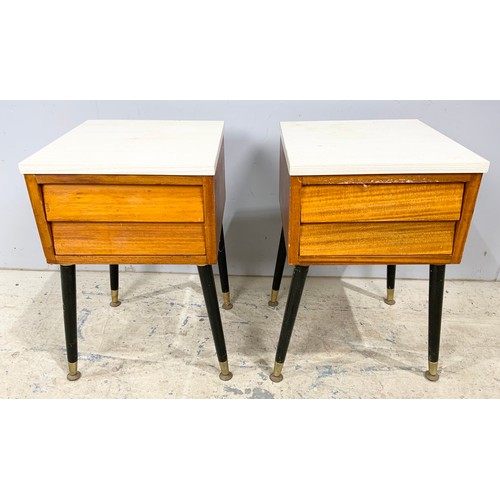 633 - TWO STYLISH BEDSIDE TABLES  WITH SINGLE DRAWER 54cm TALL