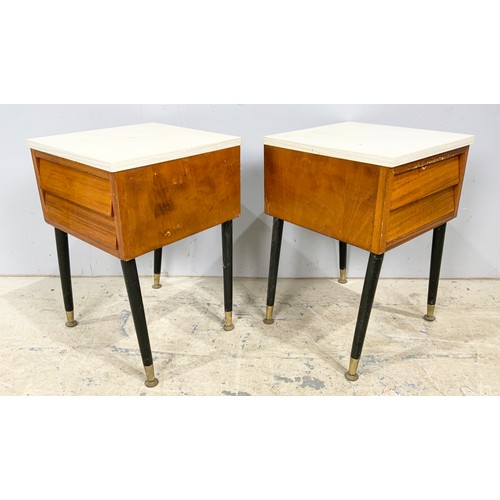 633 - TWO STYLISH BEDSIDE TABLES  WITH SINGLE DRAWER 54cm TALL