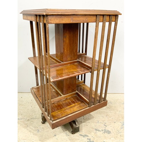 652 - MAHOGANY REVOLVING BOOKCASE 84cm TALL