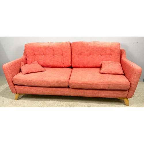 676 - STYLISH ERCOL COSENZA THREE-SEATER SOFA 210cm LONG TRADE ONLY