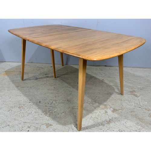 547 - ERCOL BLONDE EXTENDING RECTANGULAR DINING TABLE 225cm x 90cm EXTENDED