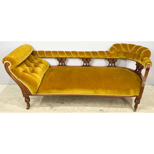 549 - UPHOLSTERED  BUTTON BACK CHAISE 176cm LONG