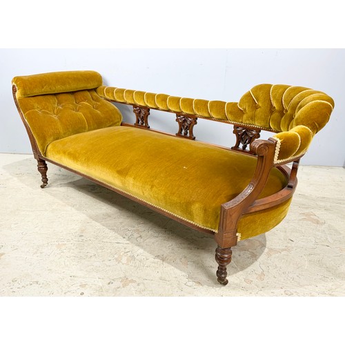 549 - UPHOLSTERED  BUTTON BACK CHAISE 176cm LONG