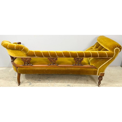 549 - UPHOLSTERED  BUTTON BACK CHAISE 176cm LONG