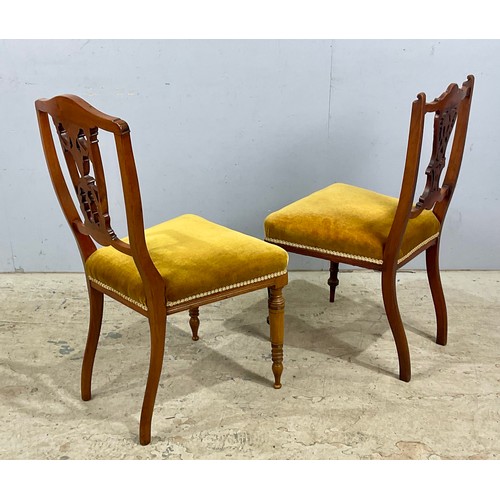 671 - SET OF SIX AND TWO SIMILAR EDWARDIAN DINING CHAIRS