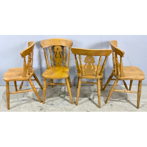 534 - SET OF SIX  SPLAT BACK KITCHEN CHAIRS