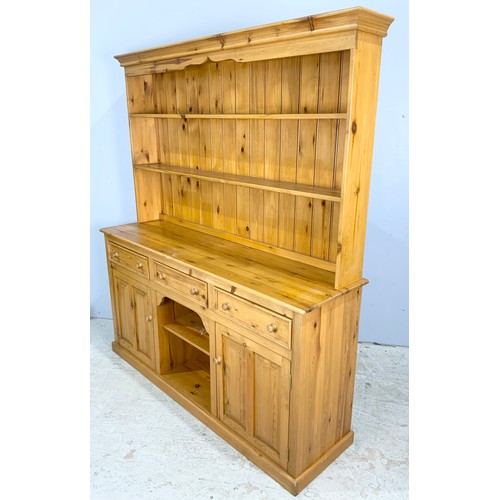 601 - GOOD QUALITY COUNTRY HOUSE PINE DRESSER WIDTH 173cm , 198cm TALL