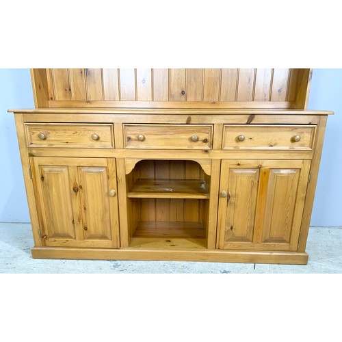 601 - GOOD QUALITY COUNTRY HOUSE PINE DRESSER WIDTH 173cm , 198cm TALL