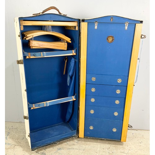 597 - EARLY 20TH CENTURY MADLER WARDROBE STEAMER TRUNK 138cm TALL