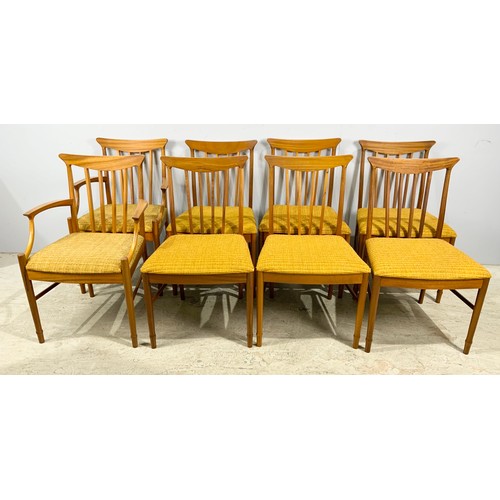 673 - TRADE ONLY, SET OF EIGHT (SIX PLUS 2 CARVERS) McINTOSH DINING CHAIRS ALL LABELED & NUMBERED