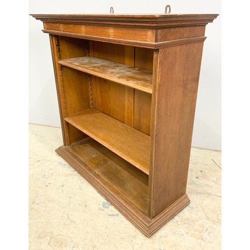 567 - OAK WALL CUPBOARD 2 SHELVES & LIGHT WIDTH 83cm