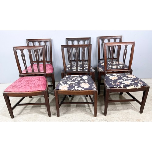 664 - SET OF 6 ANTIQUE MAHOGANY DINING CHAIRS WITH DROP IN SEATS