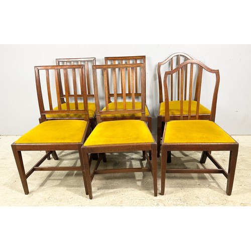 669 - HARLEQUIN SET OF 6 ANTIQUE DINNING CHAIRS 4 + 2 WITH DROP IN SEATS