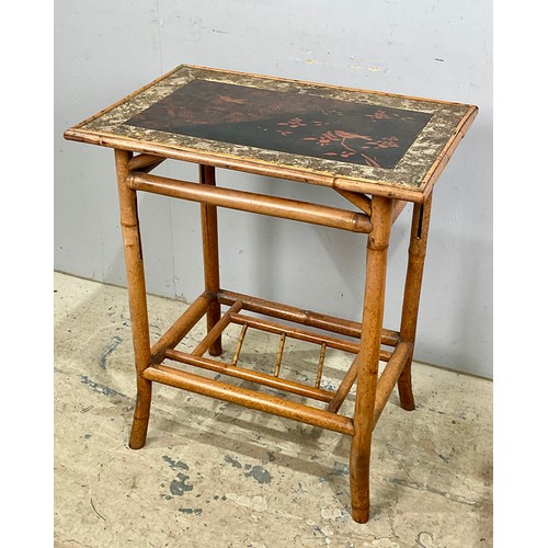 648 - A LATE 19TH CENTURY AESTHETIC MOVEMENT CHINOISERIE BAMBOO TABLE