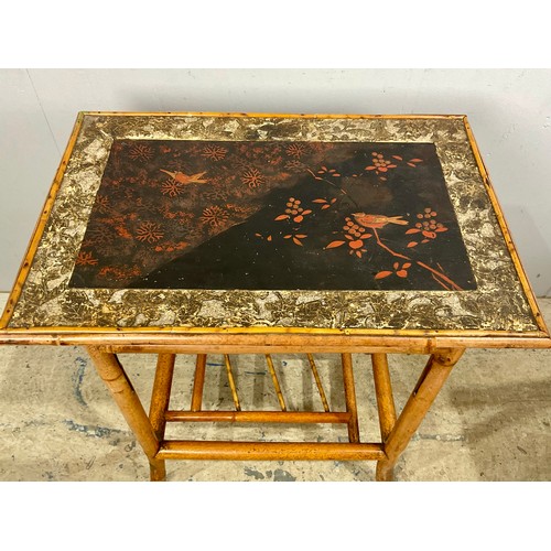 648 - A LATE 19TH CENTURY AESTHETIC MOVEMENT CHINOISERIE BAMBOO TABLE