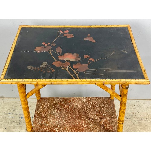 585 - A LATE 19TH CENTURY AESTHETIC MOVEMENT CHINOISERIE BAMBOO TABLE