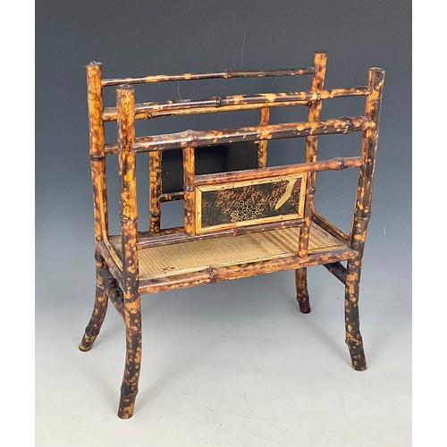 649 - A LATE 19TH CENTURY AESTHETIC MOVEMENT CHINOISERIE BAMBOO MAGAZINE RACK