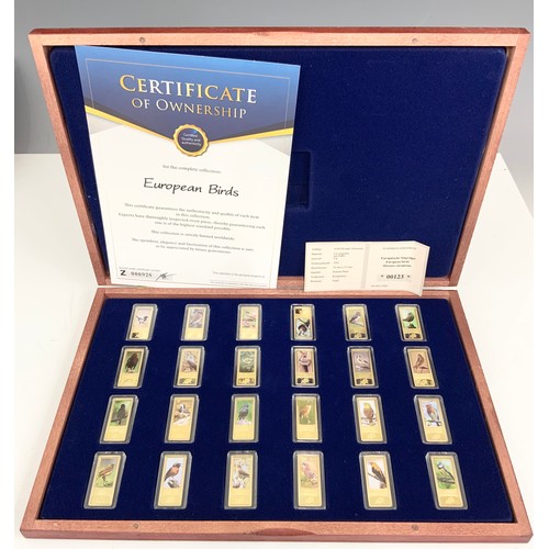 390 - 3 CASED SETS OF COMMEMORATIVES, EUROPEAN SONGBIRDS AND EUROPEAN BIRDS (2), WITH CERTIFICATES