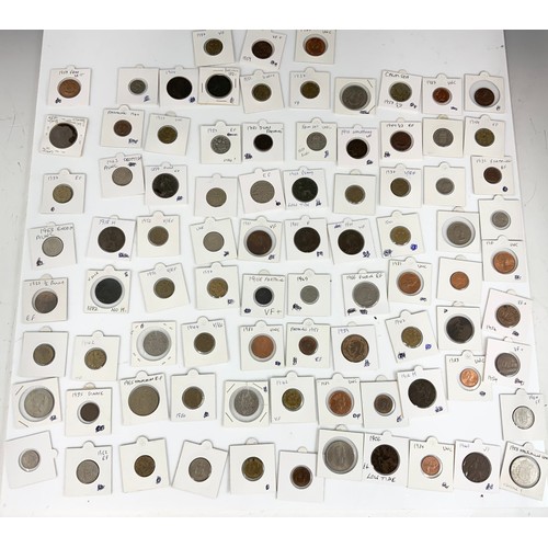 402 - TRAY OF MISC. COINS MOSTLY IN DISPLAY POUCHES