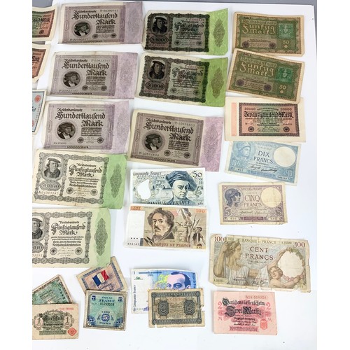 409 - BUNDLE OF GERMAN  BANKNOTES AND FRENCH BANKNOTES