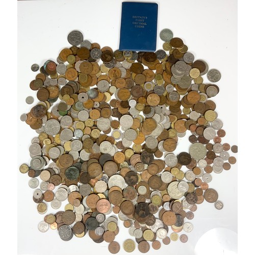 405 - QUANTITY OF MIXED COINS & BANKNOTES, A SORTERS LOT!