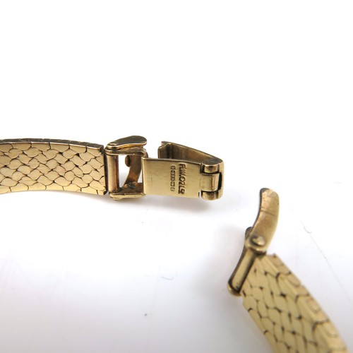 454 - LADIES 9ct GOLD  ROLEX WRIST WATCH ON 9ct GOLD ROLEX  STRAP 20.9g GROSS