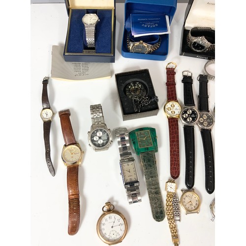 439 - QUANTITY OF WATCHES INC MENS , LADIES & POCKET INC WALTHAM GOLD PLATED POCKET WATCH, CITIZEN AUTOMAT... 