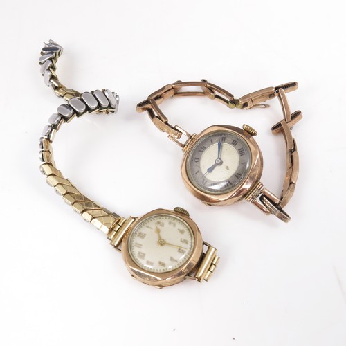 446 - 2 LADIES GOLD WRIST WATCHES