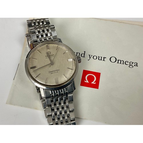 465 - AN OMEGA SEAMASTER DEVILLE AUTOMATIC STAINLESS STEEL GENTLEMAN'S WRISTWATCH, BATON MARKERS , OMEGA S... 